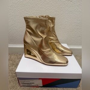 Katy Perry Collections Metallic Gold Heeled Boots